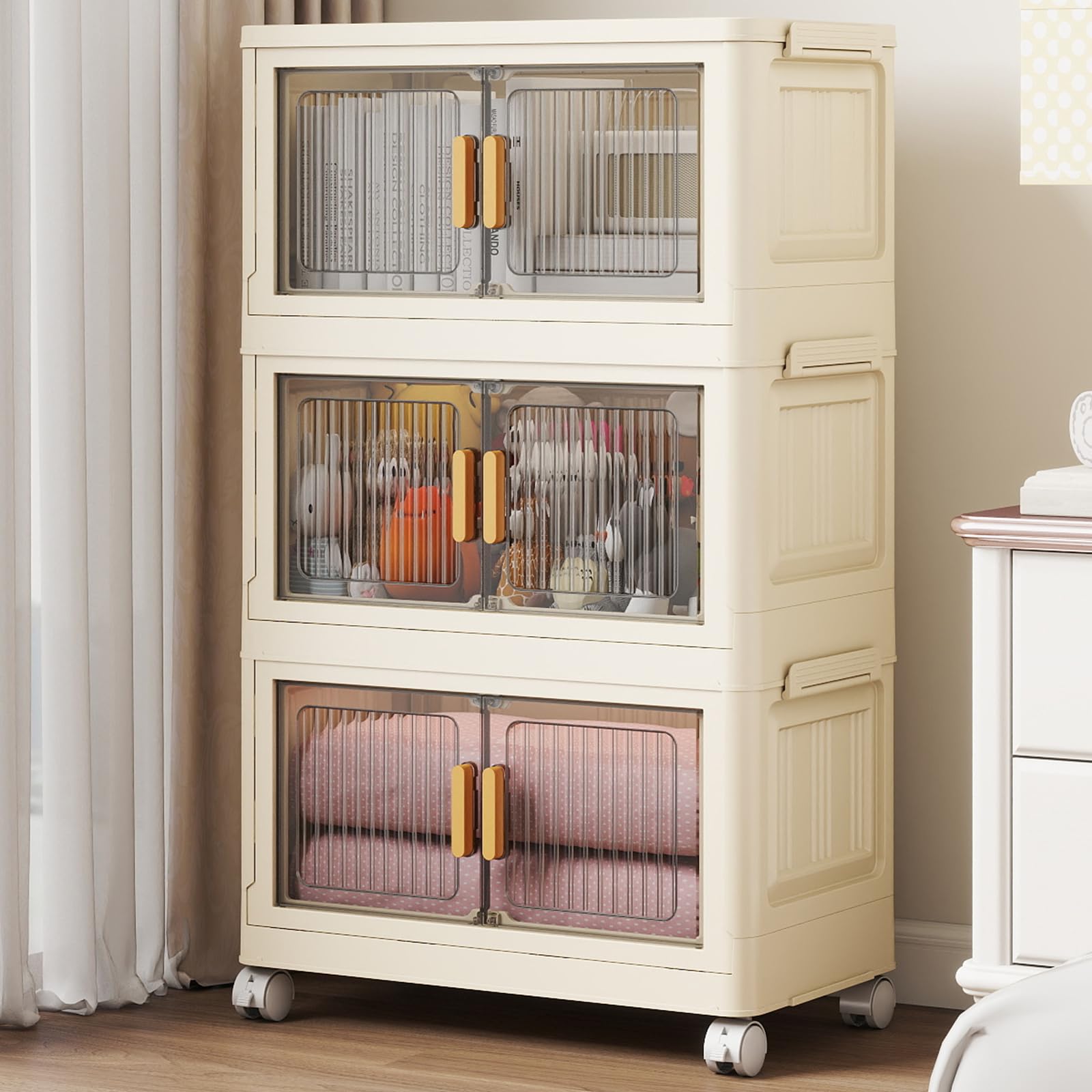 Amazon.com - 3 Tier Stackable Plastic Storage Bins with Lids 48QT